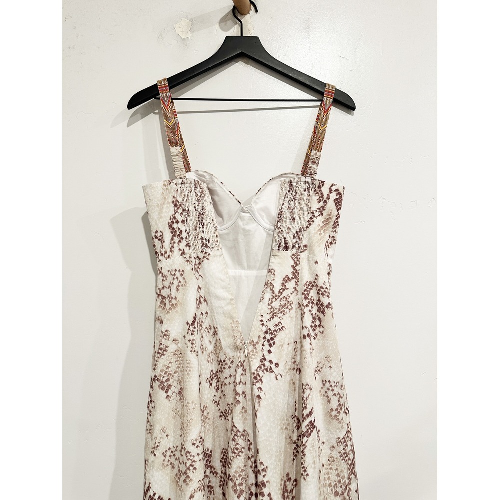 NWT L'Agence Sutton Beaded Strap Maxi Dress in Light Sage Multi Desert Snake - 0 - Picture 14 of 16